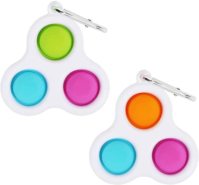 Photo 1 of 2PC LOT
Assletes 2PCS Simple Dimple Fidget Toy,Push Pop Bubble Fidget Sensory Toy Silicone Stress Reliever, Three-Color Sensory Keychain Toy for Kids and Adults (Pink&Blue&Orange&Green),2 COUNT