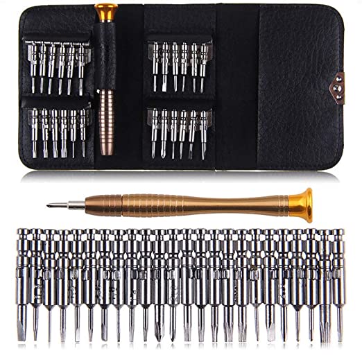 Photo 1 of 25 in 1 Screwdriver Tool Set, Mini Precision Screwdriver, Magnetic Suction Portable Wallet Screwdriver Set with Leather Case, Used for Glasses, Mobile Phone, Laptop, Watch and Drone