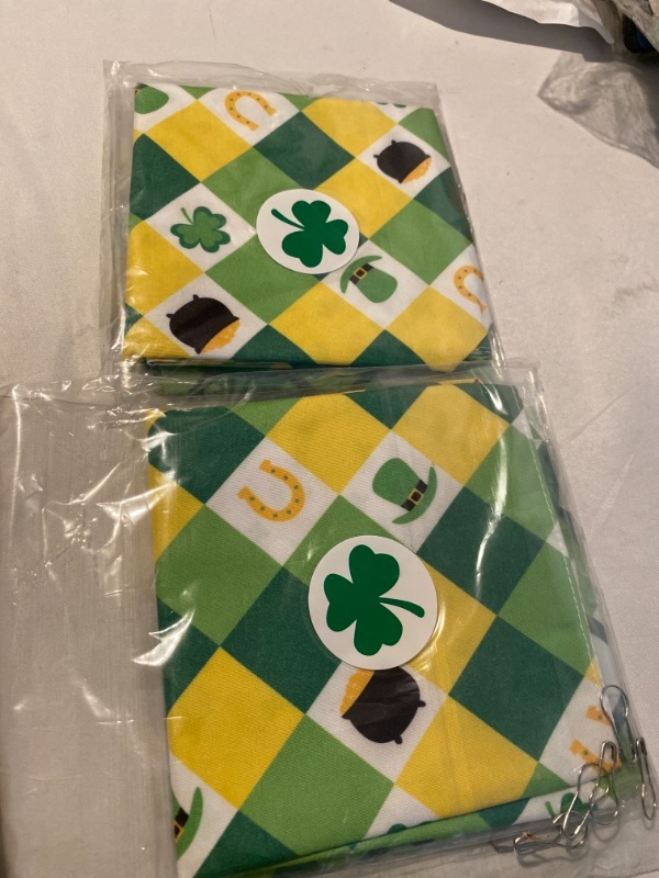 Photo 2 of 2PC LOT
St. Patricks Day Dog Bandana Large Triangle Bibs Scarf with Green Shamrock and Clover Irish Fest.ival Decoration for Puppy Small and Medium Dogs Cats Pets Animals, 2 COUNT