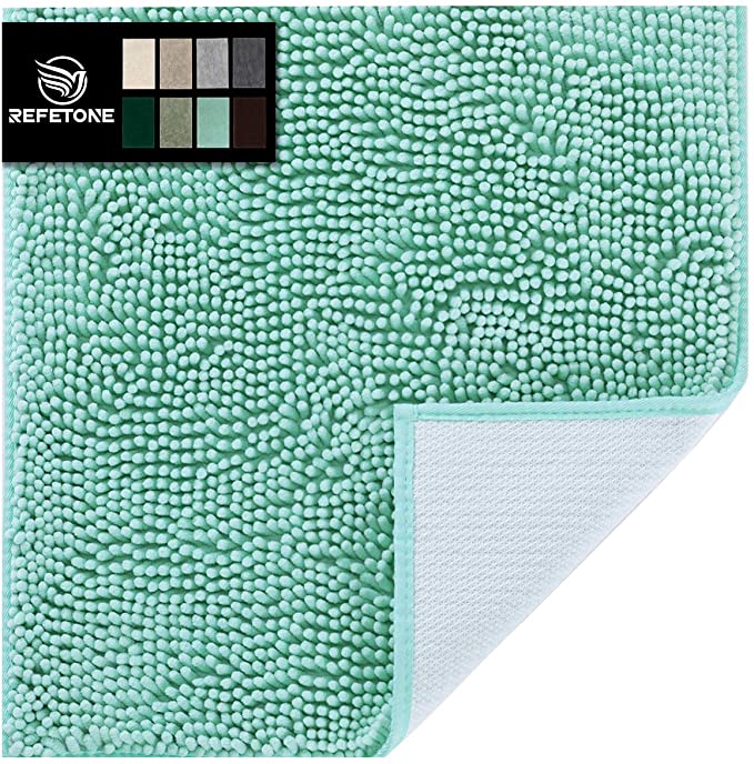 Photo 1 of Chenille Bathroom Rug Non Slip Bath Mat for Bathroom, 32x20, Extra Soft and Absorbent Shaggy Bathroom Mat Machine Washable Bath Rug for Bathroom Thick Plush Rugs for Shower, Light Blue
FACTORY PACKAGED