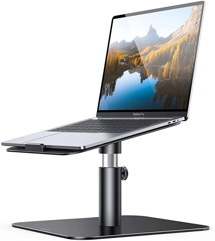 Photo 1 of Laptop Stand Adjustable, Lamicall Notebook Holder : Multi-Angle Height Ventilated Laptop Riser for Desk, 360 Rotating, Compatible with MacBook Air Pro, Dell XPS, HP More Notebooks - Black
FACTORY PACKAGING