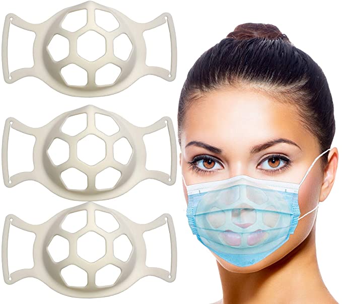 Photo 2 of 2PC LOT
3D Bracket for Wearing Silicone Face Bracket Inner Support Frame for More Breathing Space Reusable Washable Translucent, 2 COUNT