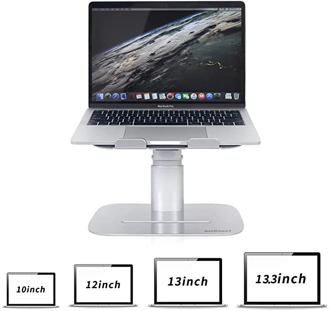 Photo 1 of DirRunJJ Laptop Stand, Aluminum Alloy Computer Holder Riser, Multi-Angle Adjustable Notebook Bracket, Supportor Compatible with 10-13.3" Laptops (Black + Silver Grey)
FACTORY PACKAGED 