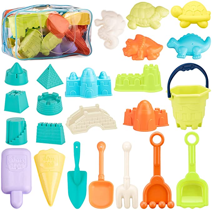Photo 1 of Beach Sand Toy Set, 23Pcs Castle Mold Sand Molds for Kids, Bucket, Shovels, Rakes Beach Tool Kit with Mesh Bag and Reusable Zippered Bag. Sandbox Toys for Toddlers Outdoor Indoor Play Gift
FACTORY SEALED
