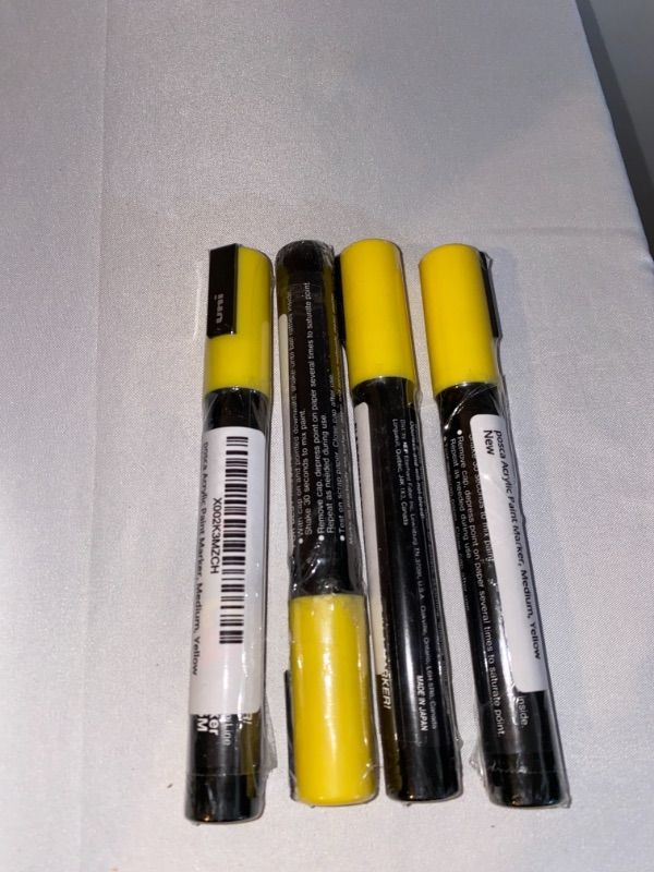 Photo 1 of 4PC LOT
posca Acrylic Paint Marker, Medium, Yellow, 4 COUNT
