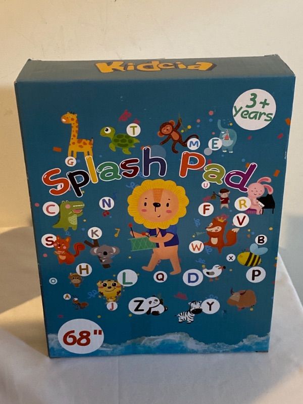 Photo 2 of Kidcia Splash Pad, 68” Sprinkler for Kids & Toddlers, Kids Sprinkler Pool for Outdoor Summer Game & Party, Wading Pool for Learning-A-Z Alphabet & Animals Educational Design
FACTORY SEALED