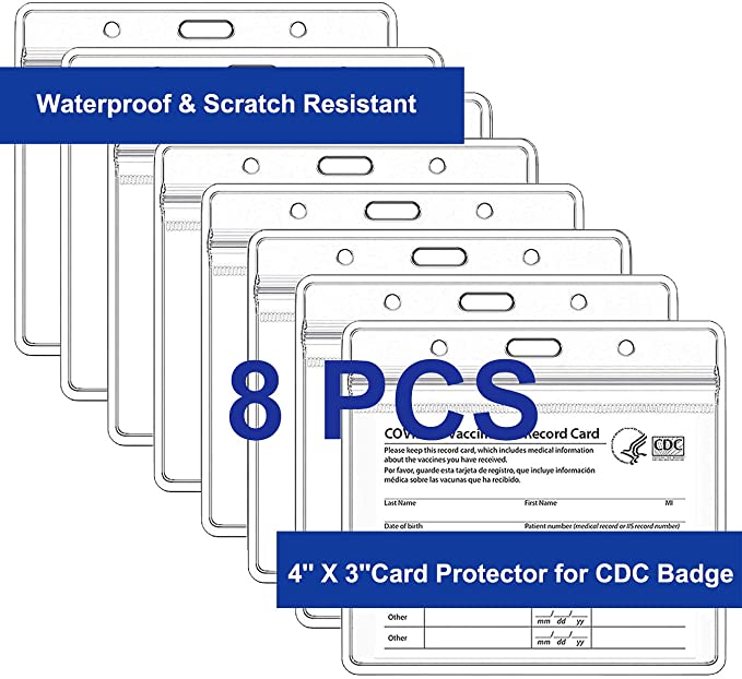 Photo 1 of 2PC LOT
8PCS CDC Vaccination Record Card Protector 4 x 3'', Clear Vinyl Plastic Sleeve ID Card Holder Name Tags Badge Holders with Waterproof Type Resealable Zip, Immunization Record Vaccine Cards Holder
2 COUNT, 16PCS