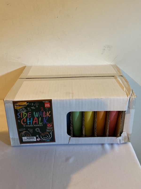 Photo 2 of Sidewalk chalk 100 counts-10 colors washable outside chalk
FACTORY SEALED