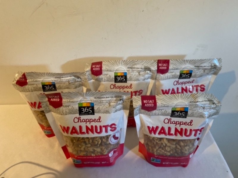 Photo 1 of 5PC LOT
365 by WFM, Walnuts Chopped, 8 Ounce, 5 COUNT
09/21/2021