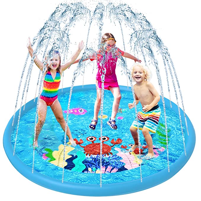 Photo 1 of Sprinkler for Kids, Vatos Toddler Splash Play Mat, 67" Outdoor Inflatable Water Play Sprinkler Pad for Babies Summer Spray Water Toys Kiddie Pool for Boys and Girls Age 2 3 4 5+ Year Old