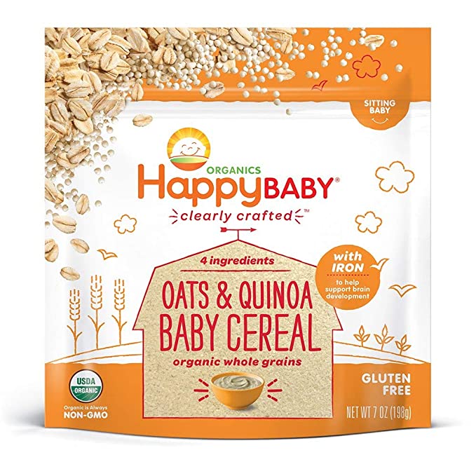 Photo 1 of Happy Baby Organics Clearly Crafted Baby Food, Oats & Quinoa Baby Cereal, 7 Ounce Pouch (Pack of 6)
FACTORY SEALED
EXP 11/13/2021