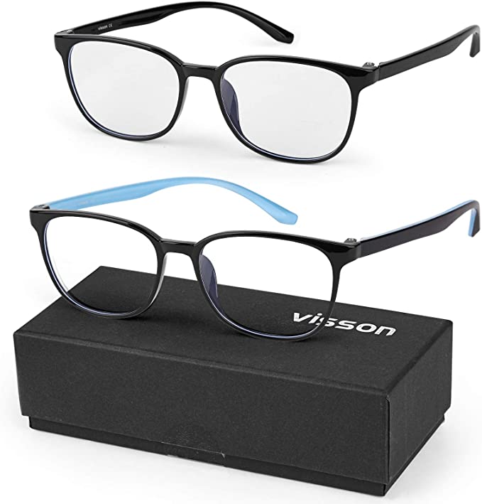 Photo 1 of Visson Blue Light Blocking Glasses Women/Men,TR90 Eyeglasses Frame Transparent Lens,Anti Eyestrain Headache and UV Glare 2 Pack
FACTORY SEALED