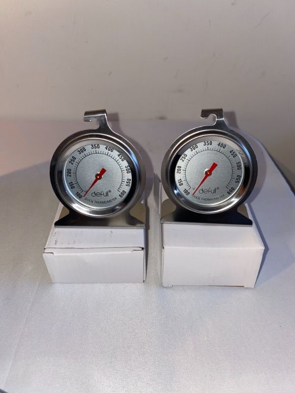 Photo 2 of 2PC LOT
Large 2.45 Inch Dial Oven Thermometer Clear Large Number Easy-to-Read Oven Thermometer with Hook and Panel Base Hang or Stand in Oven, 2 COUNT