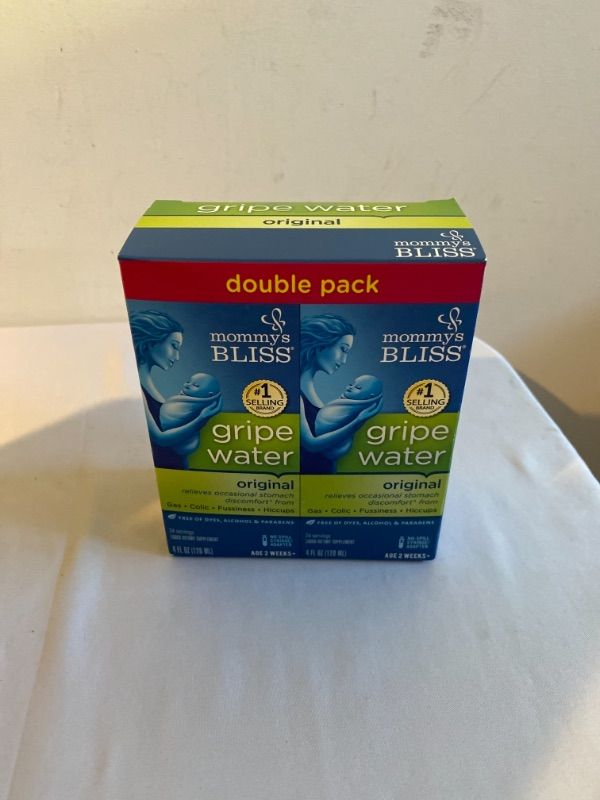 Photo 2 of Mommy's Bliss Gripe Water for Babies - Double Pack, Relieves Stomach Discomfort from Gas, Colic, Fussiness & Hiccups, Age 2 Weeks+, Pack of 2 (Total 8 Fl Oz), EXP 11/2022