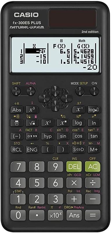 Photo 1 of 2PC LOT
Casio fx-300ESPLUS2 2nd Edition, Standard Scientific Calculator, Black, 2 COUNT