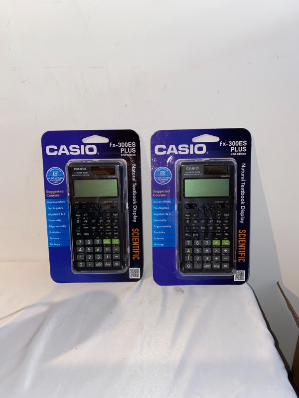 Photo 2 of 2PC LOT
Casio fx-300ESPLUS2 2nd Edition, Standard Scientific Calculator, Black, 2 COUNT