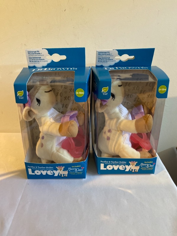 Photo 1 of 2PC LOT
Dr. Brown's Baby Lovey Pacifier and Teether Holder, Soft Plush Stuffed Animal Deer Pacifier Tether with Pink Pacifier, 100% Silicone Pacifier, 0+ Months, Infant - Baby - Toddler, 2 COUNT