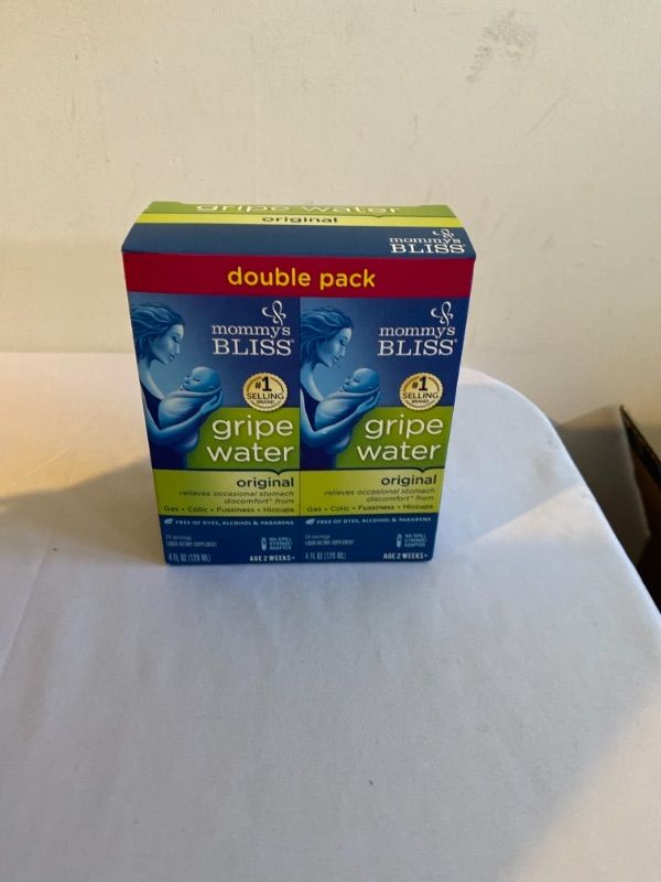 Photo 2 of Mommy's Bliss Gripe Water for Babies - Double Pack, Relieves Stomach Discomfort from Gas, Colic, Fussiness & Hiccups, Age 2 Weeks+, Pack of 2 (Total 8 Fl Oz), EXP 11/2022