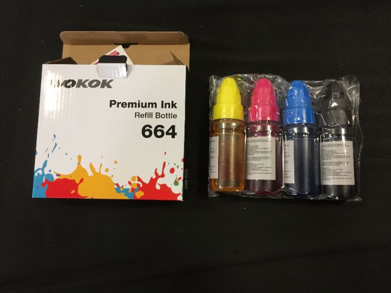 Photo 2 of WOKOK Compatible Dye Bottle Replacement for Epson 664 T664 Refill Color Ink use for Expression ET-2650 ET-2550 ET-2600 ET-4500 ET-4550 ET-2650 ET-14000 ET-16500 (Black