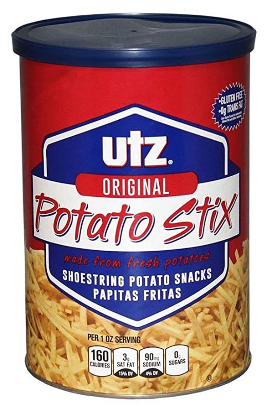 Photo 1 of 2PC LOT
Utz Potato Stix, Original – 15 Oz. Canister – Shoestring Potato Sticks Made from Fresh Potatoes, Crispy, Crunchy Snacks in Resealable Container, Cholesterol Free, Trans-Fat Free, Gluten-Free Snacks, EXP 08/2022

Mentos Candy Chewy Mint Rolls, Spea