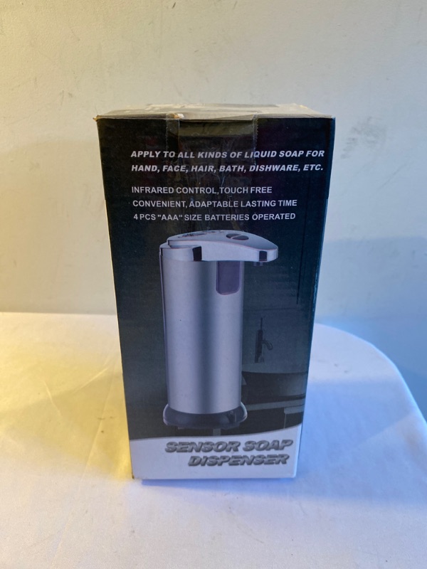 Photo 2 of Automatic Soap Dispenser, Newest Auto Hand Infrared Soap Dispenser, Adjustable Switch, Upgraded Stainless Steel Touchless Waterproof Base, Suitable for Bathroom Kitchen Hotel Restaurant, FACTORY SEALED 
