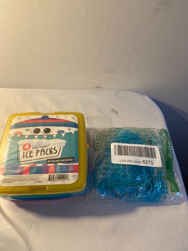 Photo 3 of 2PC LOIT
Touch of Nature Neon Gel Loom Bands, 500 Bands and 25 Plastic Clasps, Turquoise

Fit & Fresh Cool Slim Reusable Ice Packs Boxes, Lunch Bags and Coolers, Set of 4, Multicolored, 4 Pack