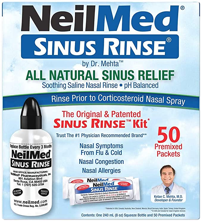 Photo 1 of 2PC LOT
NeilMed Sinus Rinse - A Complete Sinus Nasal Rinse Kit, 50 count (Pack of 1), 2 COUNT