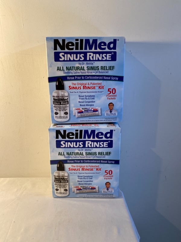 Photo 2 of 2PC LOT
NeilMed Sinus Rinse - A Complete Sinus Nasal Rinse Kit, 50 count (Pack of 1), 2 COUNT