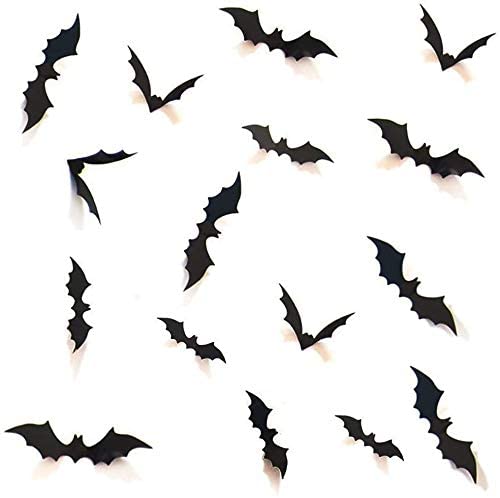 Photo 3 of 4PC LOT
Antner Halloween Party Supplies PVC 3D Bats Removable Decals Stickers Window Decors, 36 Pieces, Black, 2 COUNT

Cherislpy Outdoor Halloween Jumbo Spider Decorations 137” Giant Spider Web Sets Include 50” Scary Spider, Triangle Web, 40g Stretch Cob