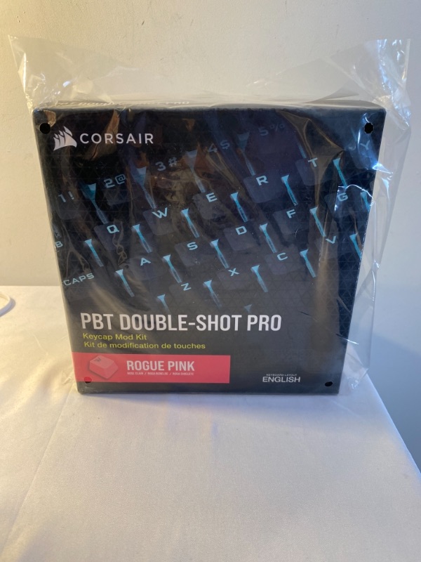 Photo 2 of CORSAIR PBT Double-Shot PRO Keycap Mod Kit – Double-Shot PBT Keycaps – Rogue Pink – Standard Bottom Row – Textured Surface – 1.5mm-Thick Walls – O-Ring Dampeners