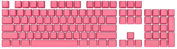 Photo 1 of CORSAIR PBT Double-Shot PRO Keycap Mod Kit – Double-Shot PBT Keycaps – Rogue Pink – Standard Bottom Row – Textured Surface – 1.5mm-Thick Walls – O-Ring Dampeners