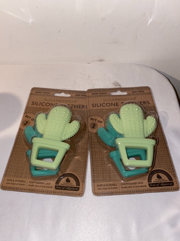 Photo 2 of 2PC LOT
Sugarbooger Silicone Teether Set-of-Two, Happy Cactus, 2 COUNT