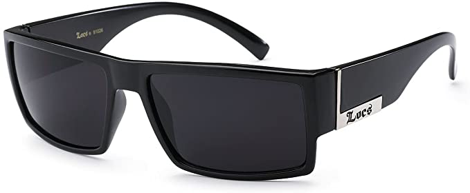 Photo 1 of 2PC LOT
Locs Mens Flat Top Gangster Sunglasses Black Silver Frame 91026 (Black), 5.5w x 1.75h, 2 COUNT