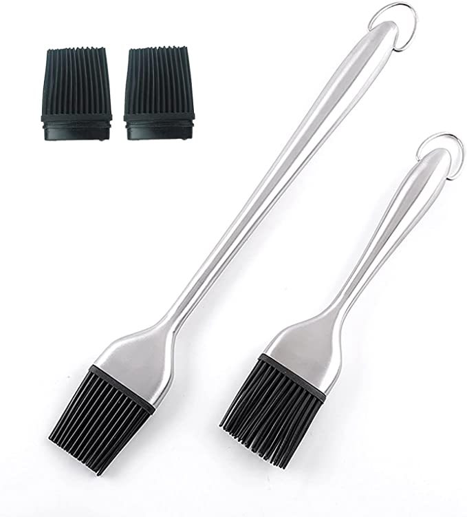 Photo 1 of 2PC LOT
2-Piece Set of Stainless Steel Silicone applicator Brush-Made of 430 Stainless Steel high Temperature Resistant Silicone Suitable for BBQ Cakes Kitchen Cooking etc.2 Spare Brush Heads, 2 COUNT, FACTORY SEALED 