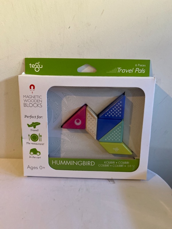 Photo 2 of 6 Piece Tegu Travel Pal Magnetic Wooden Block Set, Hummingbird