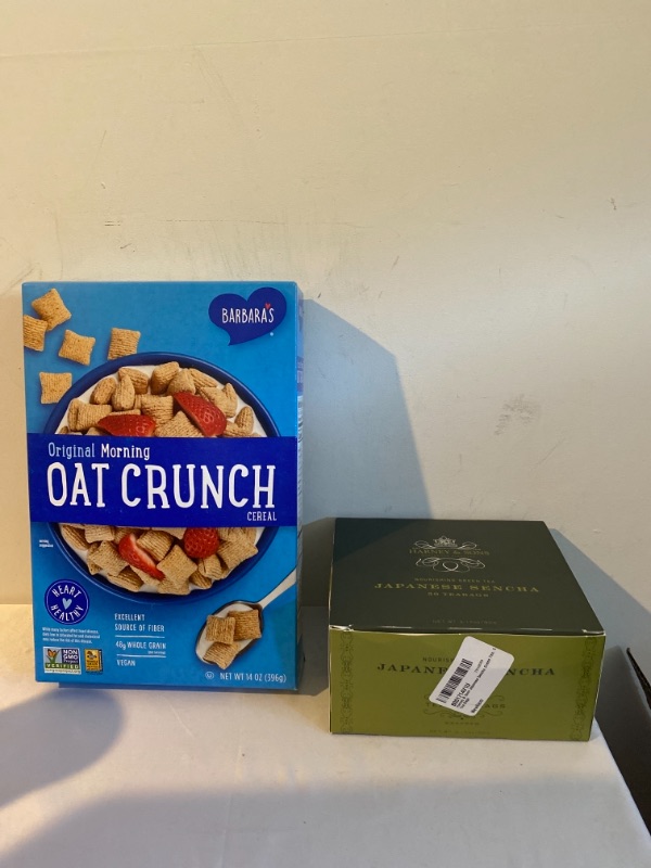 Photo 3 of 2PC LOT
Barbara's, Non-Gmo Cereal, Morning Oat Crunch, 14 Oz (Packaging May Vary), EXP 12/09/2021

Harney & Sons Japanese Sencha Green Tea, 50 Tea Bags, EXP 08/06/2023