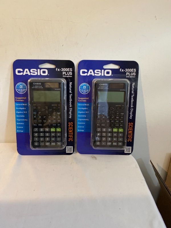 Photo 2 of 2PC LOT
Casio fx-300ESPLUS2 2nd Edition, Standard Scientific Calculator, Black,  2 COUNT