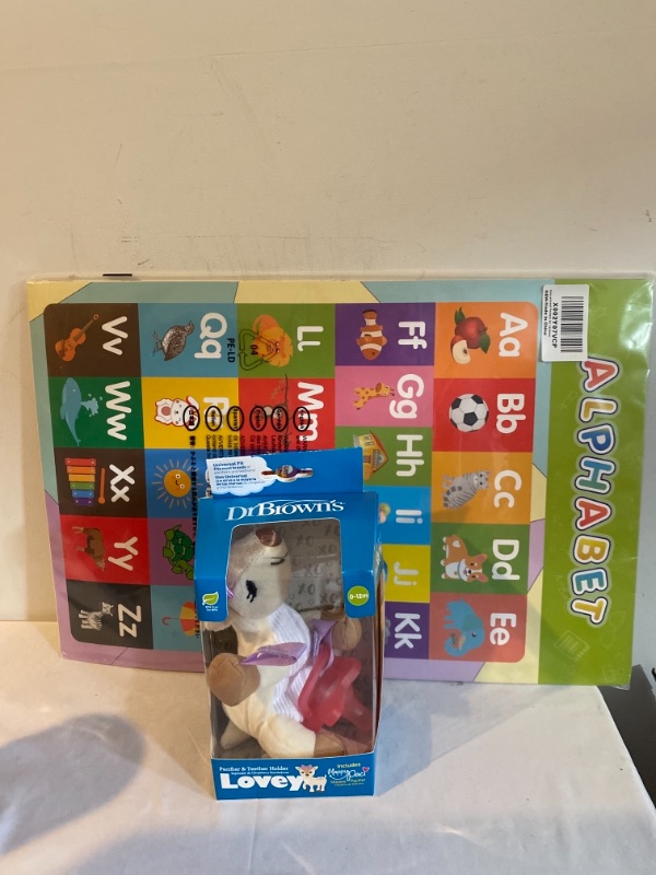 Photo 1 of 2PC LOT
Educational Posters, ABC Poster, 13 Pack Times Table Preschool Learning Posters for Pre K-K, 1-100 Educational Charts for Preschoolers Kindergarten Home Classroom Decor with Glue Dots -16.5 x 11 Inch

Dr. Brown's Baby Lovey Pacifier and Teether Ho