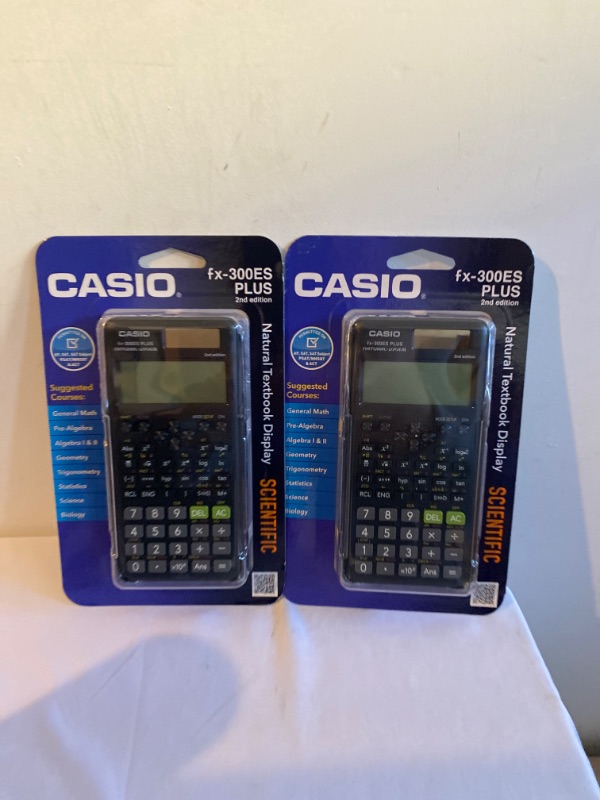 Photo 1 of 2PC LOT
Casio fx-300ESPLUS2 2nd Edition, Standard Scientific Calculator, Black, 2 COUNT