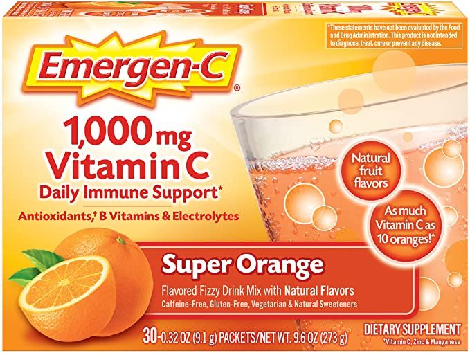 Photo 1 of 2PC LOT
Emergen-C 1000mg Vitamin C Powder, with Antioxidants, B Vitamins and Electrolytes, Vitamin C Supplements for Immune Support, Caffeine Free Fizzy Drink Mix, Super Orange Flavor - 30 Count, 2 COUNT, EXP 11/2022