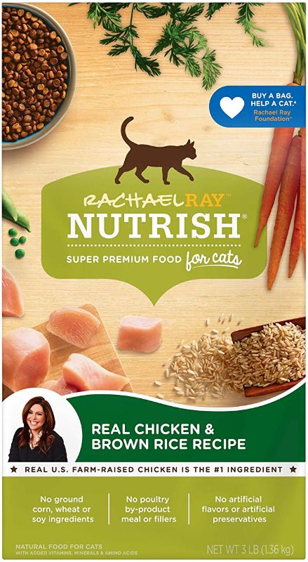 Photo 1 of 2PC LOT
Rachael Ray Nutrish Super Premium Dry Cat Food with Real Meat & Brown Rice, 2 COUNT, EXP 01/06/2022, 01/07/2022