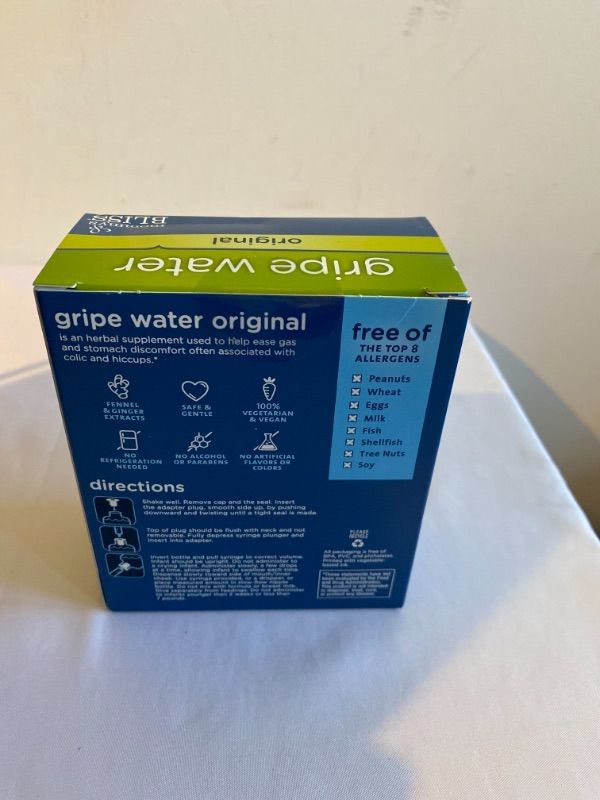 Photo 2 of Mommy's Bliss Gripe Water for Babies - Double Pack, Relieves Stomach Discomfort from Gas, Colic, Fussiness & Hiccups, Age 2 Weeks+, Pack of 2 (Total 8 Fl Oz), EXP 11/2022, FACTORY SEALED 