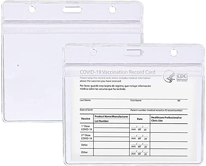Photo 1 of 2PC LOT
6 Pack 4 X 3 in Vaccine Card Holder,CDC Vaccination Card Protector Holder,Clear Double Side Waterproof Resealable Zipper,ID Card Name Brand Badge Card Sleeve Vinyl Plastic Sleeve, 2 COUNT
