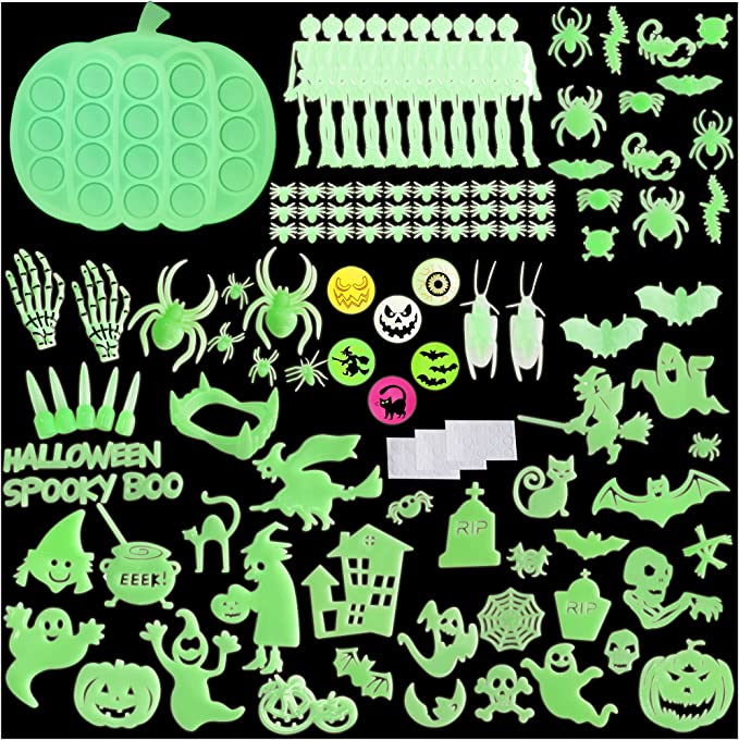 Photo 1 of 2PC LOT
113 Pcs Halloween Decorations with Pumpkin Luminous Sensory Fidget Packs Push pop pop Autism Special Dimple Sensory Toys Sets for Kids Adults, 2 COUNT