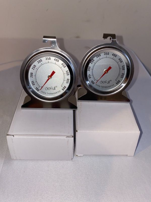 Photo 2 of 2PC LOT
Large 2.45 Inch Dial Oven Thermometer Clear Large Number Easy-to-Read Oven Thermometer with Hook and Panel Base Hang or Stand in Oven, 2 COUNT