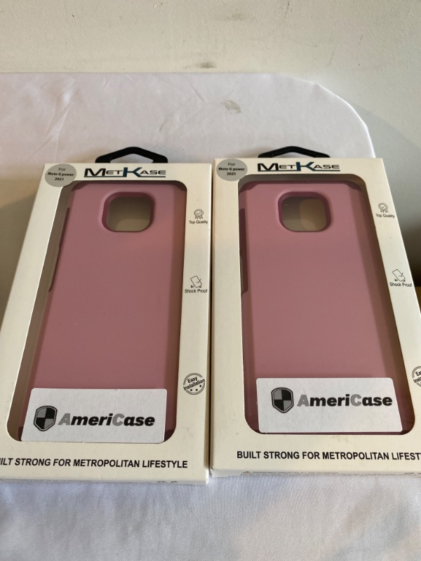 Photo 2 of 2PC LOT
AmeriCase | Moto G Power (2021) METKASE Case, Heavy Duty Dual Layer Hybrid Shock Proof Protective Rugged Bumper Case for Moto G Power (2021) (Fruity Wine), 2 COUNT