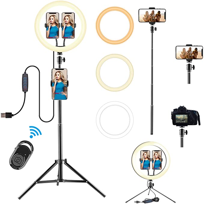 Photo 1 of 12" Selfie Ring Light with Tripod Stand and Phone Holders, Dimmable Led Camera Ringlight for YouTube Videos/Tiktok/Photography/Makeup/Live Stream,Compatible with Cell Phone
FACTORY PACKAGED