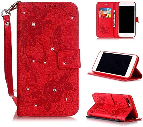 Photo 1 of 2PC LOT
Fvntuey Compatible for iPhone 7+ / 8+ Wallet Case with 3 Card Holder, Leather Flip Bling Diamond Red Rhinestone Fold Stand Shockproof Body Protection Shell Folio for i Phone 7 Plus/8 Plus, 2 COUNT