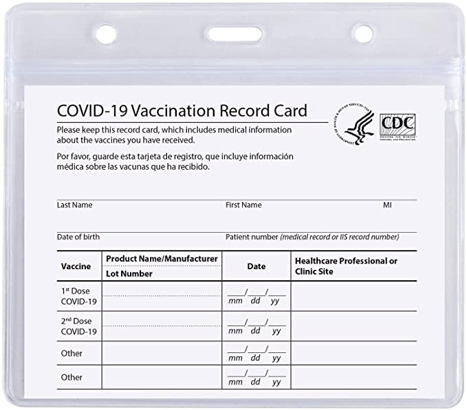 Photo 1 of 2PC LOT
10PACK CDC Vaccination Card Protector 4 X 3 Inches Immunization Record Vaccine Cards Holder Clear Vinyl Plastic Sleeve with Waterproof Type Resealable Zip (Card Holder only), 2 COUNT