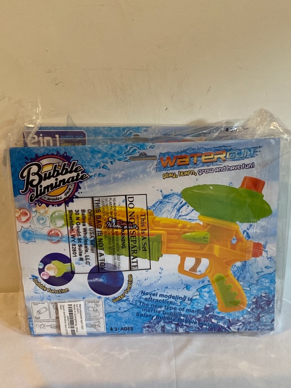 Photo 1 of (2 Pack) Bubble Gun & Water Gun for Kids, Boys, Girls – Water & Bubble Maker, Blaster & Blower Machine for Outdoor Activities Camping Pool Party – Soaker Squirt Gun Toys Gift for Age 4, 5, 6, 7, 8, 9…